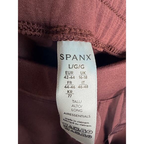 Spanx AirEssentials Drawstring Waist Wide Leg Pants Plum Berry Women's Large - Picture 8 of 9